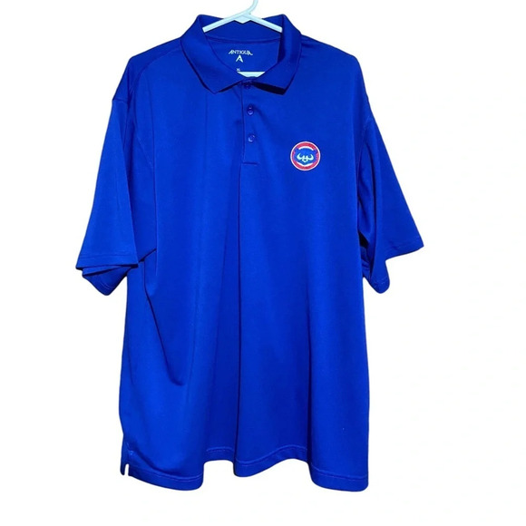 Antigua Chicago Cubs Cubbie Polo Blue button up size‎ XL - Picture 1 of 4
